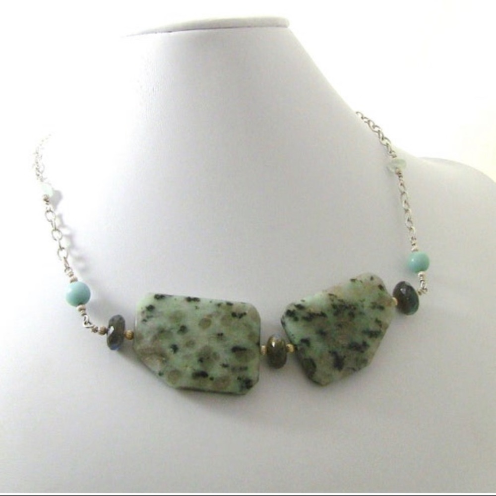 Sesame Jasper Labradorite Sterling Silver Necklace